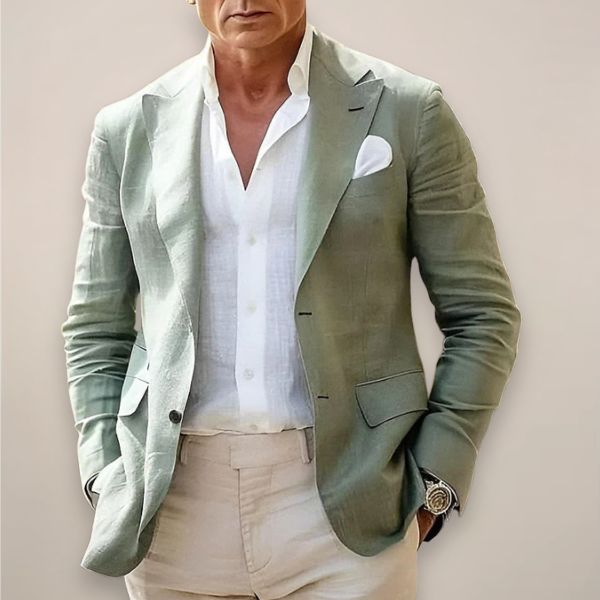Men's Casual Blazer | Lightweight Tailored Fit - Sage Green