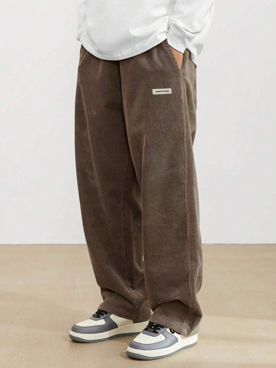 Men's Corduroy Pants | Loose-Fit Straight Leg - Brown