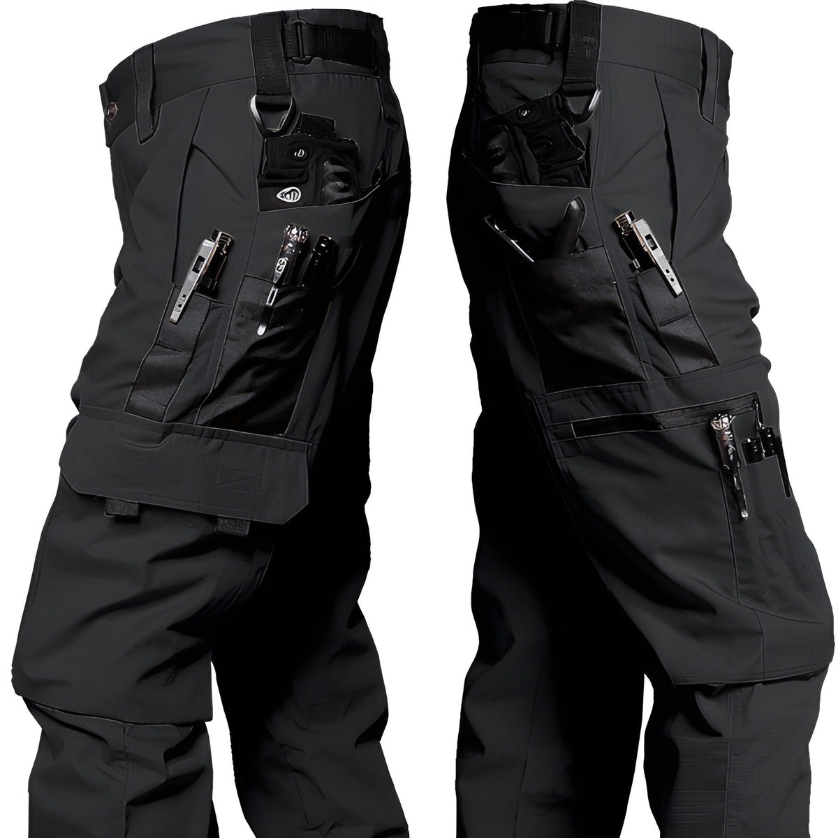 Men's Tactical Cargo Pants | Multi-Pocket Work Trousers - Black