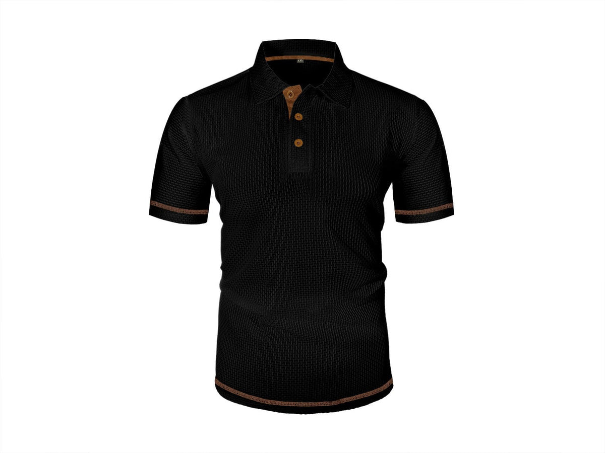 Men's Textured Polo Shirt | Short-Sleeve Collared Top
