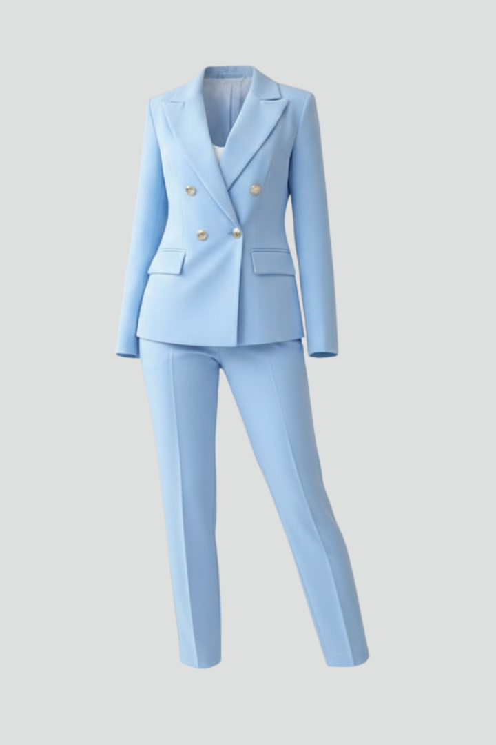 Women's Double-Breasted Blazer & Trousers Set | Tailored Suit
