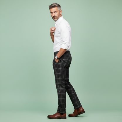 Sasha Checked Chinos | Men's Trousers