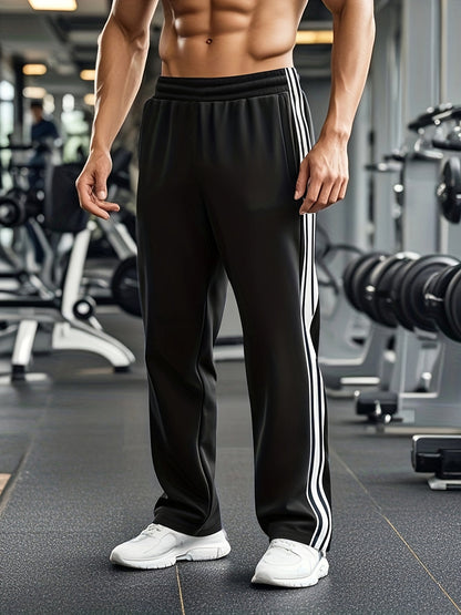 Men's Athletic Joggers with Drawstring | Lightweight Training Pants - Black