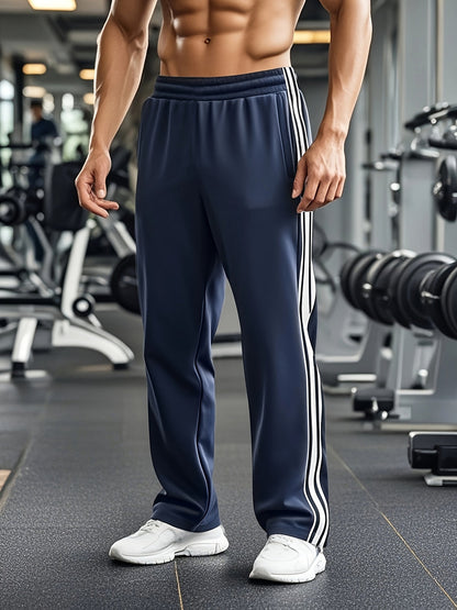 Men's Athletic Joggers with Drawstring | Lightweight Training Pants - Blue