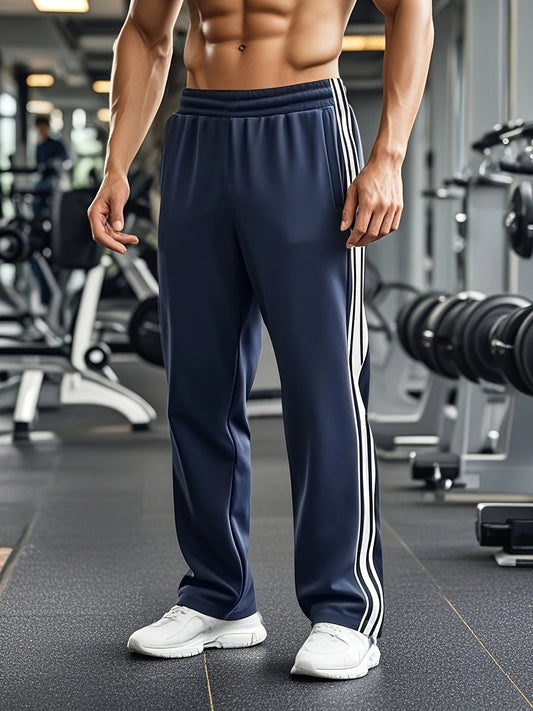 Men's Athletic Joggers with Drawstring | Lightweight Training Pants - Blue