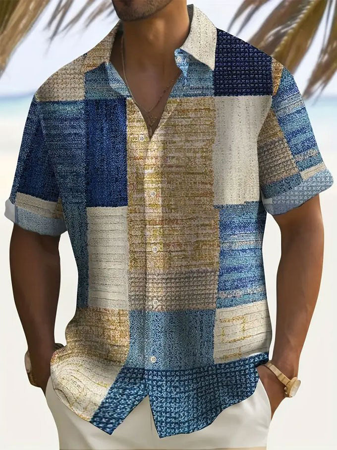 Men's Button-Up Casual Shirt | Lightweight Everyday Wear - Blue