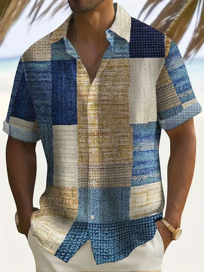 Men's Button-Up Casual Shirt | Lightweight Everyday Wear - Blue