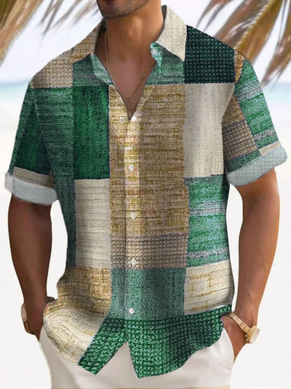 Men's Button-Up Casual Shirt | Lightweight Everyday Wear - Green
