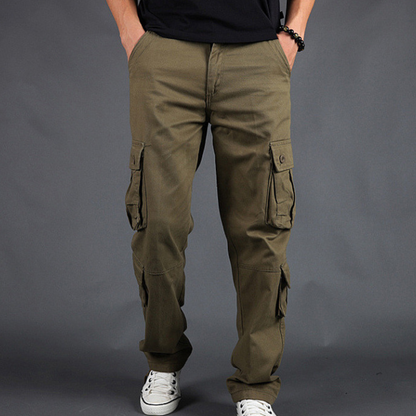 Men's Cargo Pants with Multiple Pockets | Straight-Fit Work Trousers - Green