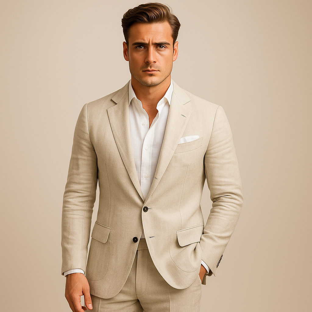 Men's Casual Blazer | Lightweight Tailored Fit - Beige
