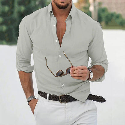 Men's Casual Button-Up Shirt | Everyday Dress Shirt - Gray