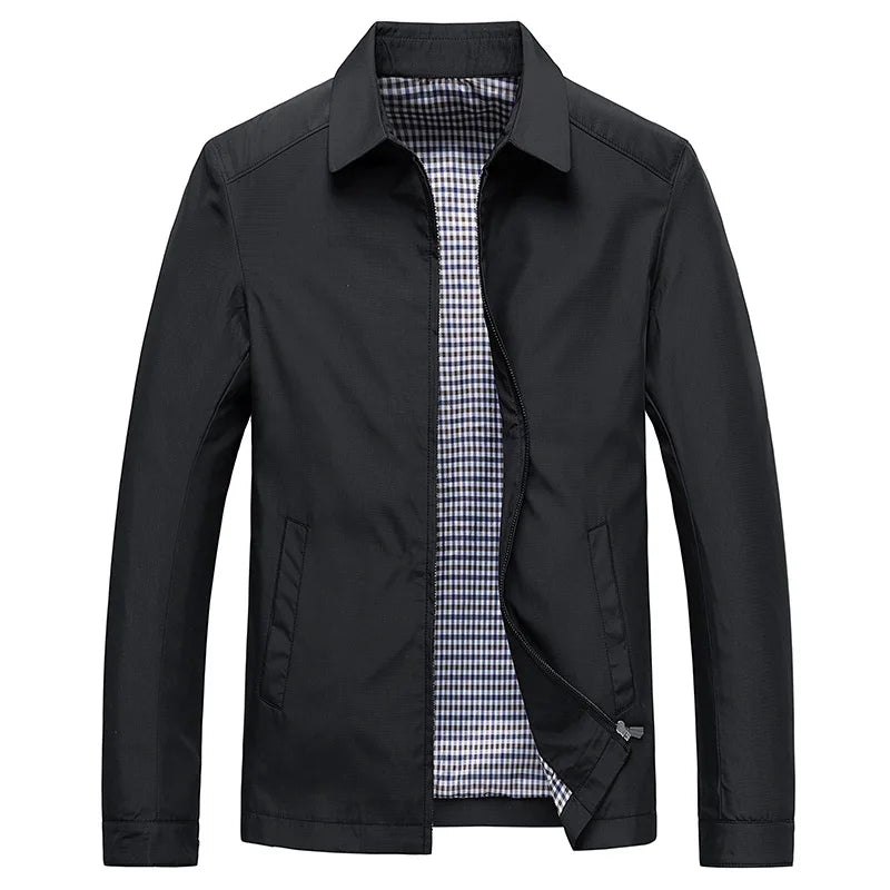 Men's Casual Jacket | Lightweight Collar Jacket - Black