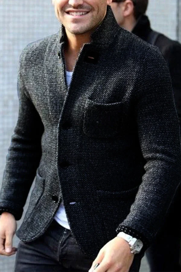 Men's Casual Vest Styles | Knitted Retro Design - Black