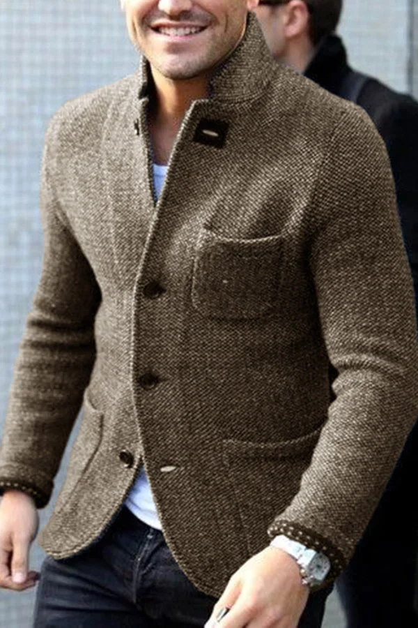 Men's Casual Vest Styles | Knitted Retro Design - Khaki