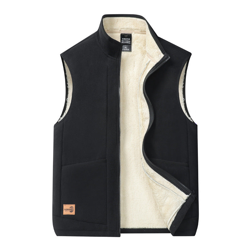 Men's Casual Vests | Sleeveless Poly-Cotton Vest - Black