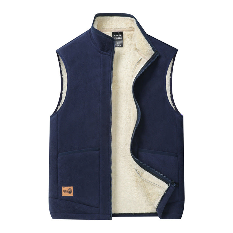 Men's Casual Vests | Sleeveless Poly-Cotton Vest - Blue