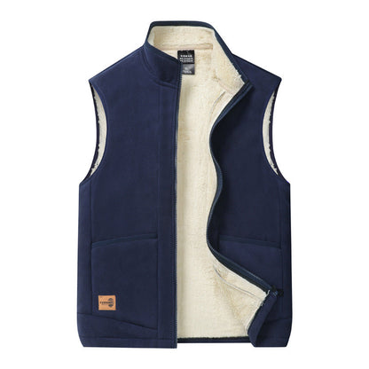 Men's Casual Vests | Sleeveless Poly-Cotton Vest - Blue