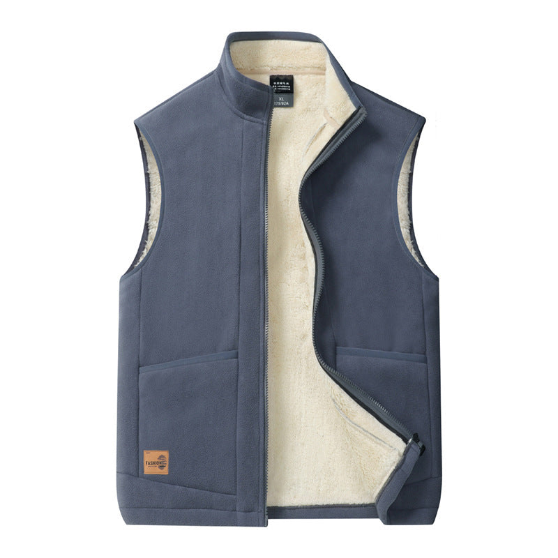 Men's Casual Vests | Sleeveless Poly-Cotton Vest - Gray