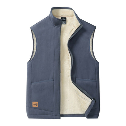 Men's Casual Vests | Sleeveless Poly-Cotton Vest - Gray