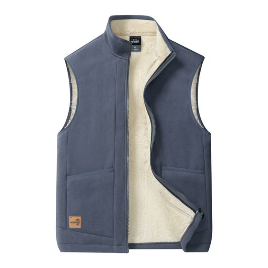 Men's Casual Vests | Sleeveless Poly-Cotton Vest - Gray