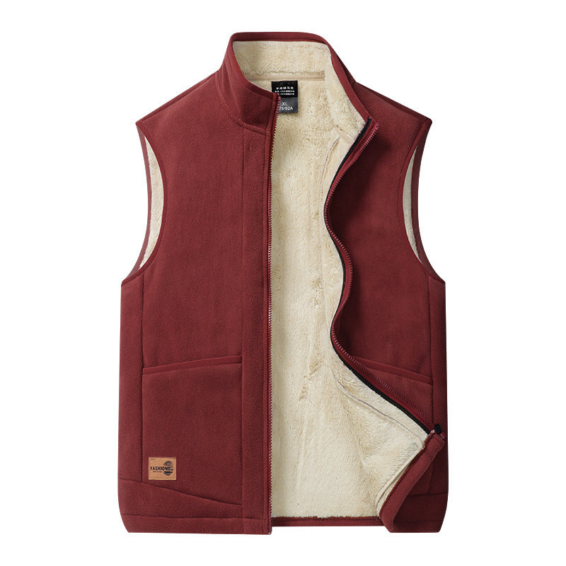 Men's Casual Vests | Sleeveless Poly-Cotton Vest - Red