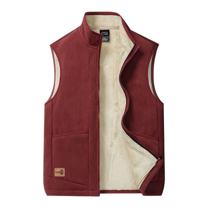Men's Casual Vests | Sleeveless Poly-Cotton Vest - Red