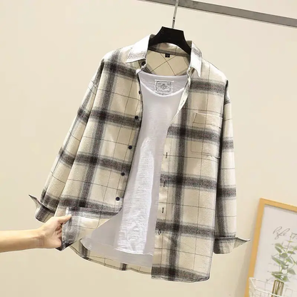 Men's Casual Work Shirts | Plaid Casual Shirts - Beige