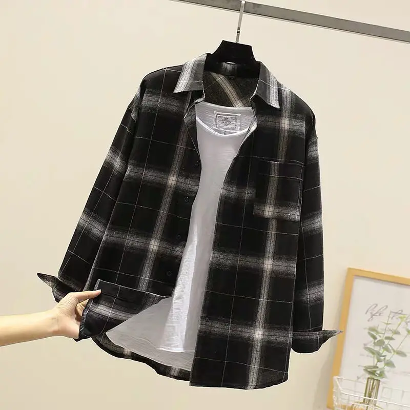 Men's Casual Work Shirts | Plaid Casual Shirts - Black 2