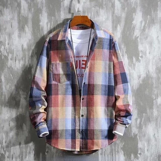 Men's Casual Work Shirts | Plaid Casual Shirts - Red Plaid