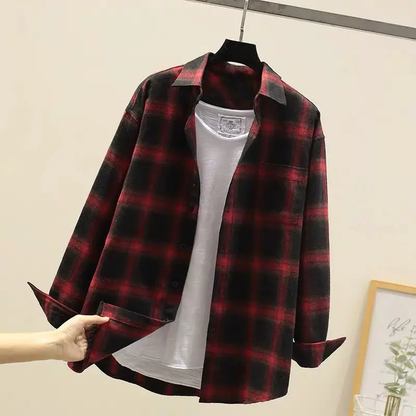 Men's Casual Work Shirts | Plaid Casual Shirts - Red