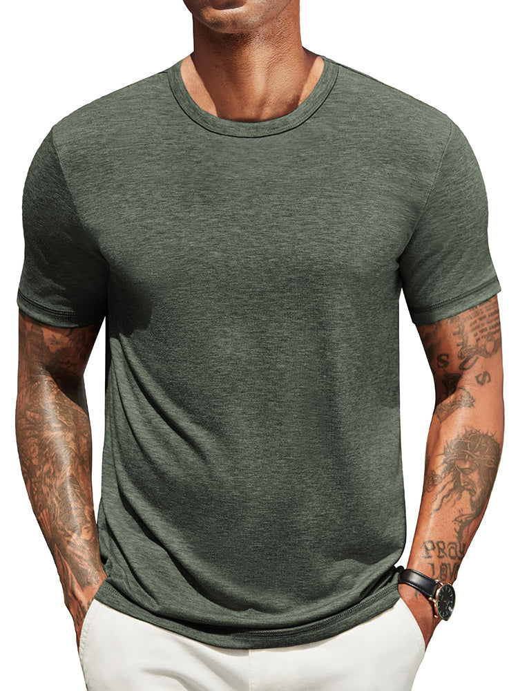Men's Classic Crew Neck T-Shirt | Lightweight Everyday Tee - Army Green