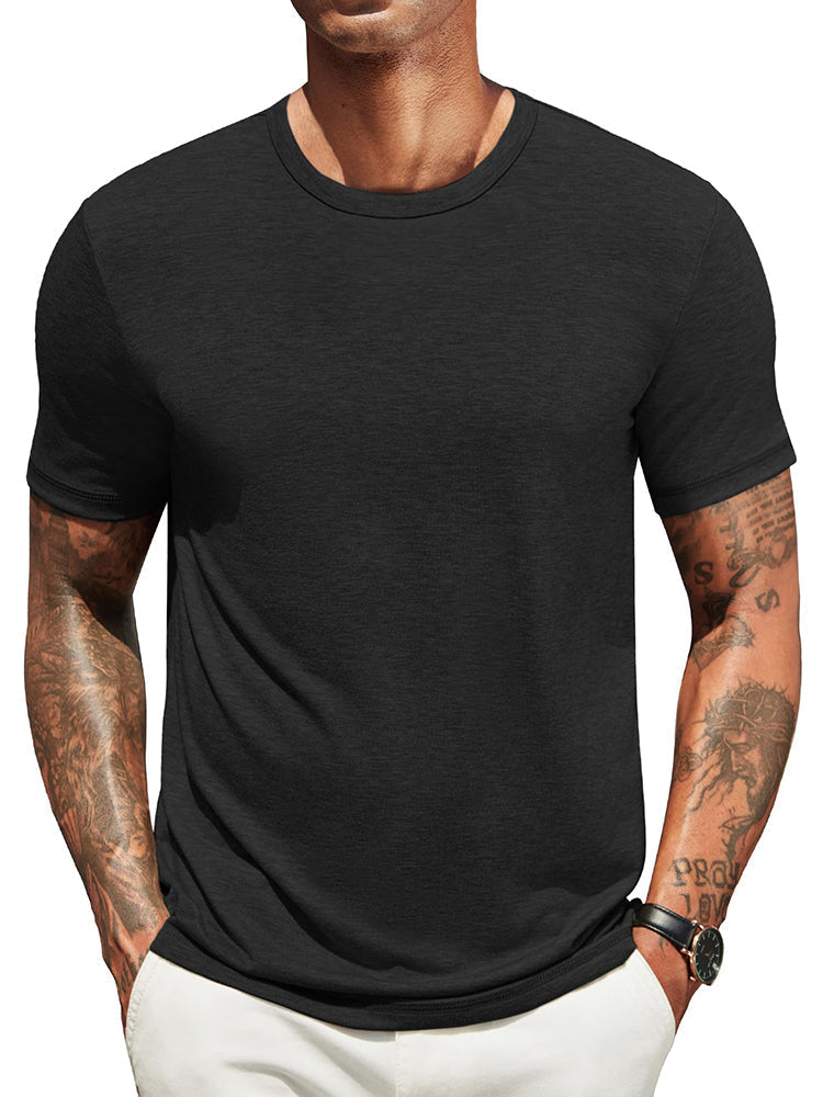 Men's Classic Crew Neck T-Shirt | Lightweight Everyday Tee - Black