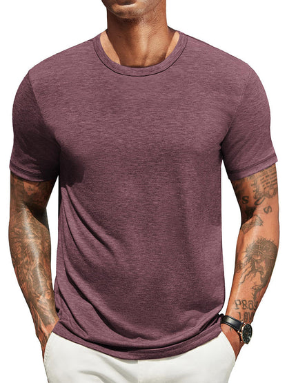 Men's Classic Crew Neck T-Shirt | Lightweight Everyday Tee - Burgundy