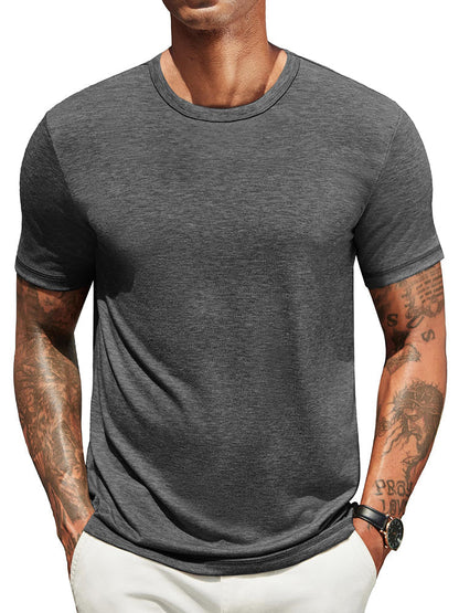 Men's Classic Crew Neck T-Shirt | Lightweight Everyday Tee - Charcoal Gray