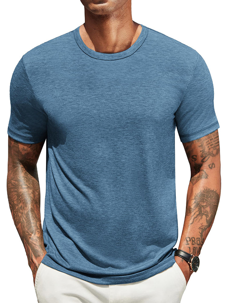 Men's Classic Crew Neck T-Shirt | Lightweight Everyday Tee - Dark Blue