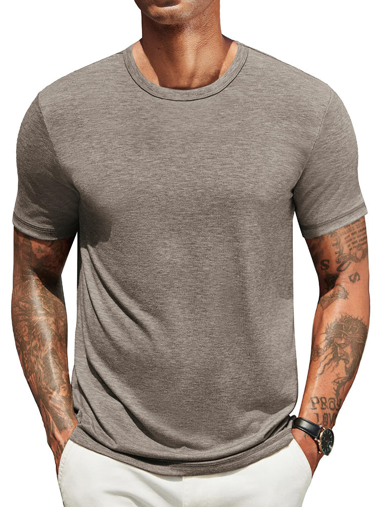 Men's Classic Crew Neck T-Shirt | Lightweight Everyday Tee - Dark Khaki