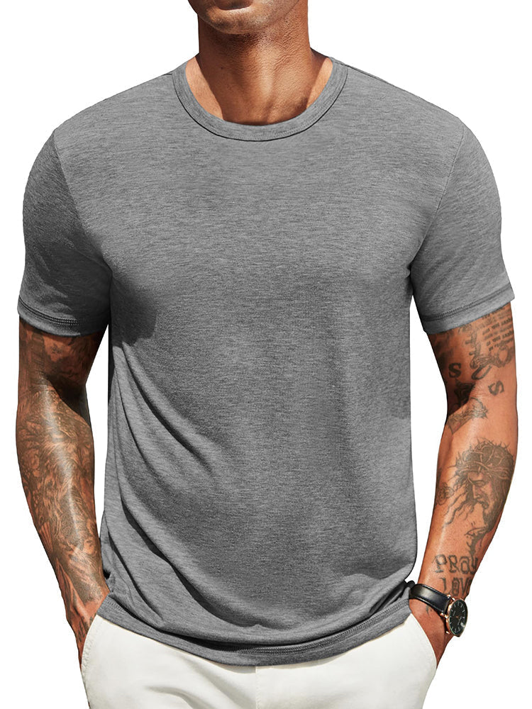 Men's Classic Crew Neck T-Shirt | Lightweight Everyday Tee - Gray