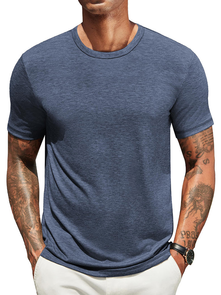 Men's Classic Crew Neck T-Shirt | Lightweight Everyday Tee - Navy Blue