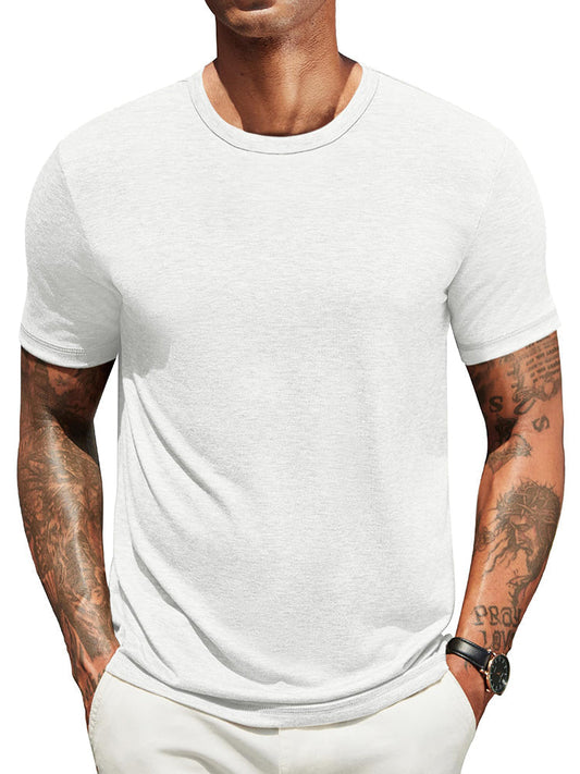 Men's Classic Crew Neck T-Shirt | Lightweight Everyday Tee - White