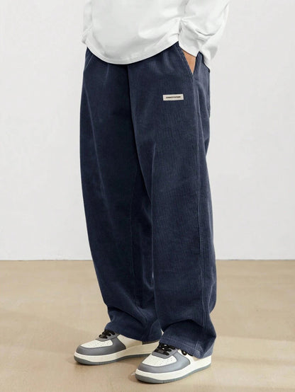 Men's Corduroy Pants | Loose-Fit Straight Leg - Blue