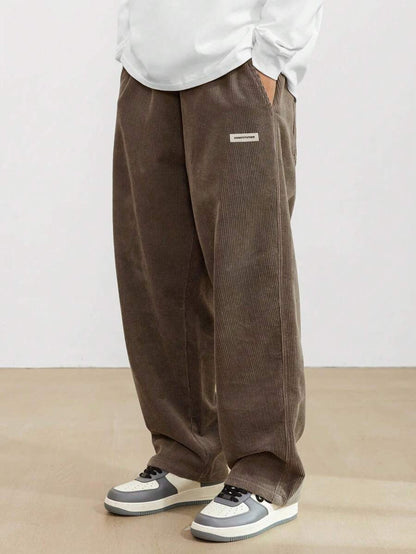 Men's Corduroy Pants | Loose-Fit Straight Leg - Brown