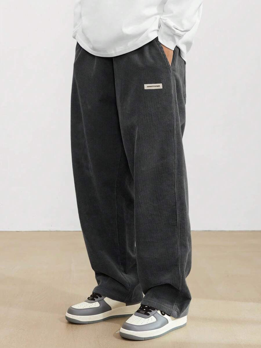 Men's Corduroy Pants | Loose-Fit Straight Leg - Charcoal