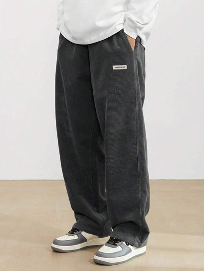Men's Corduroy Pants | Loose-Fit Straight Leg - Charcoal