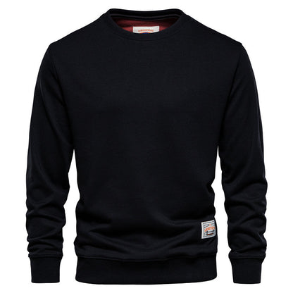 Men's Crew Neck Sweater | Long Sleeve Casual Fit - Black