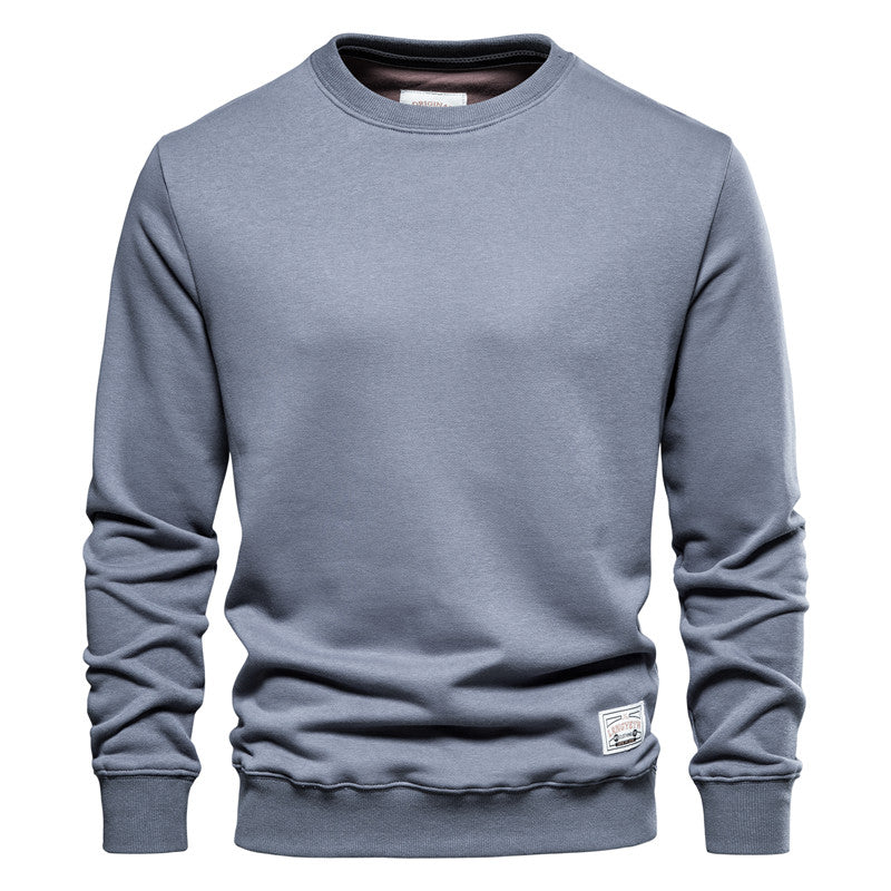 Men's Crew Neck Sweater | Long Sleeve Casual Fit - Blue
