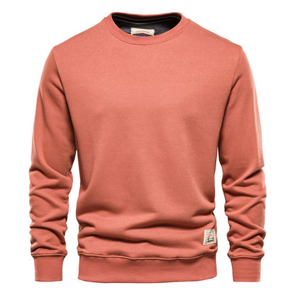 Men's Crew Neck Sweater | Long Sleeve Casual Fit - Orange