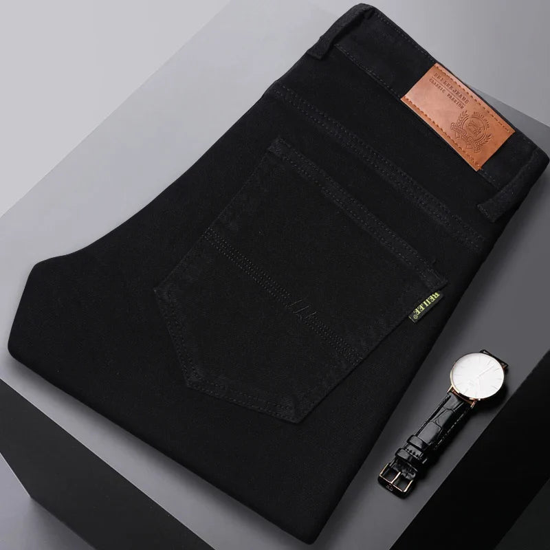Men's Denim Jeans | Comfort Fit Zip-Button Closure - Black