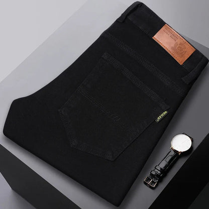 Men's Denim Jeans | Comfort Fit Zip-Button Closure - Black