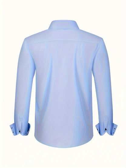 Men's Double-Breasted Dress Shirt | Contrast Cuff Button-Up