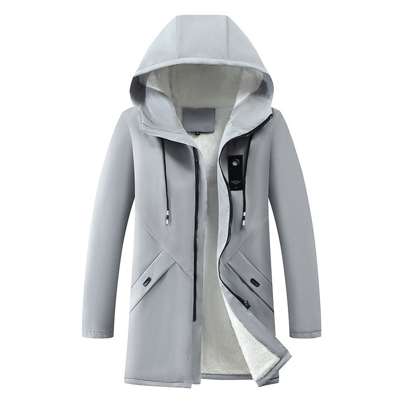 Men's Drawstring Hood Parka | Concealed Zip Jacket